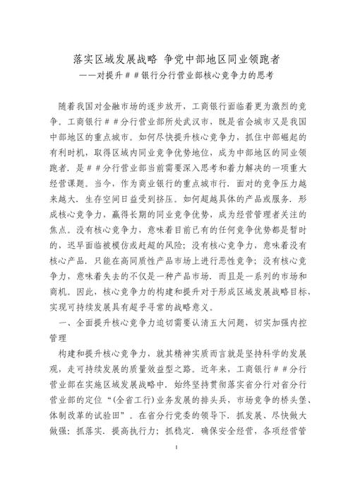 农业银行核心竞争力提升策略_金融是核心竞争力_农业银行同业竞争分析