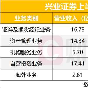 兴业证券2025年上半年业绩_兴业证券代理买卖收入增长_券商资管大集合2025年